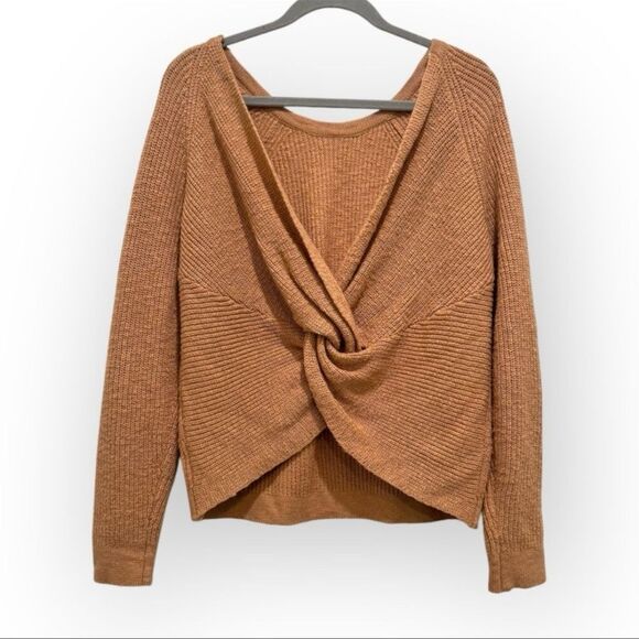 Aerie Tie-Back Oversized Sweater - Size Small - Beige/Peach - Picture 2 of 4